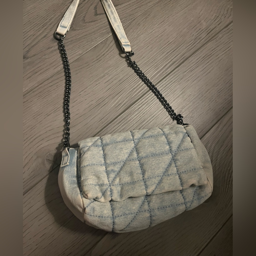 ZARA mini quilt denim bag